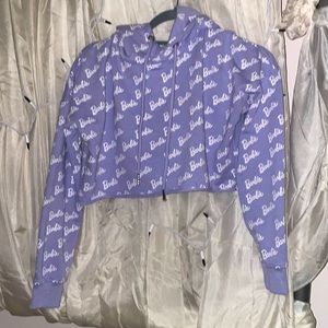 🔥LAST CALL🔥 RARE Barbie x Missguided Lilac Crop Top Hoodie, Sz 2 Hard to Find!